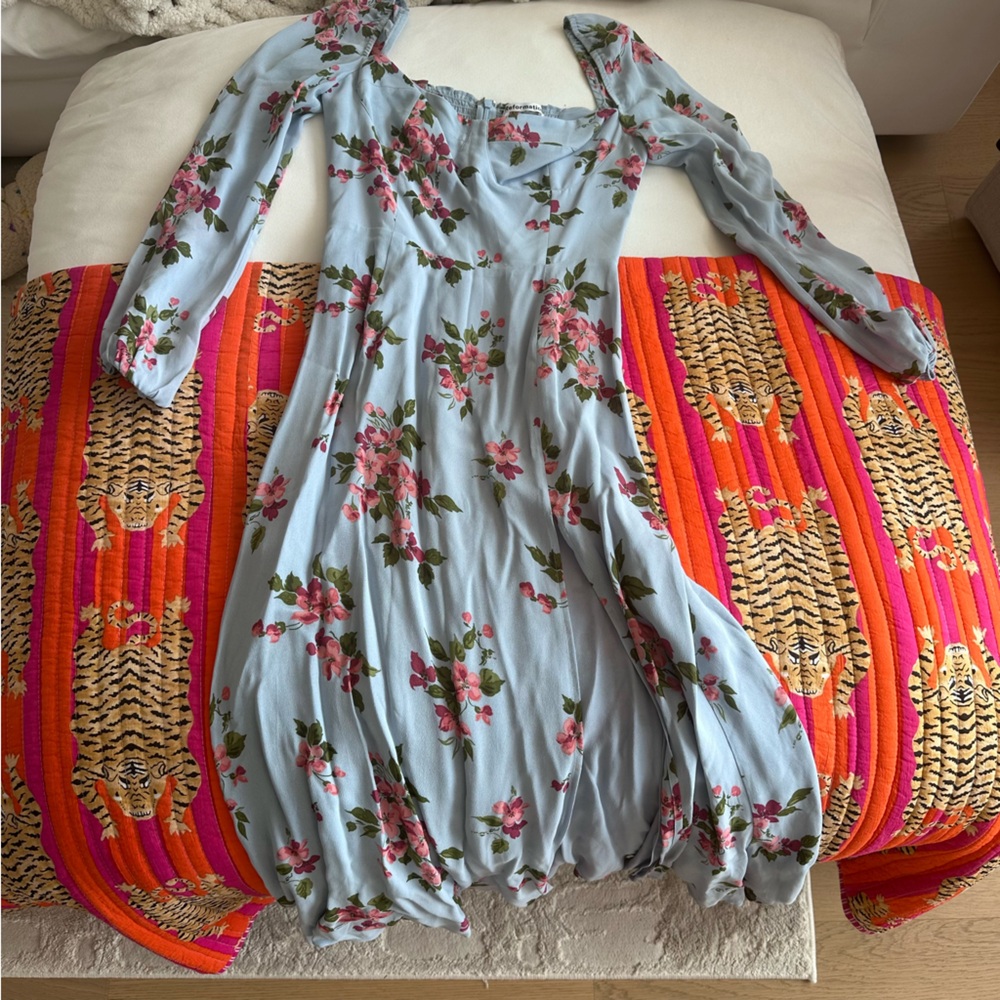 Reformation Blue Floral Dress NWOT